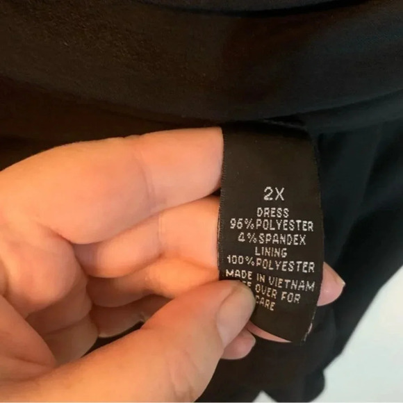 Alyx Black Midi Dress V-Neck 2X - Picture 4 of 10